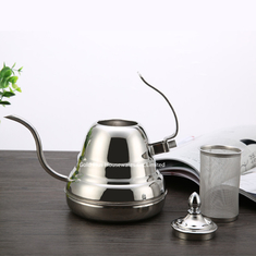 Китай Идеальный бак 1200ml кофе потека руки льет над чайником с чайником spout серебряного цвета современного дизайна крышки длинным узким поставщик
