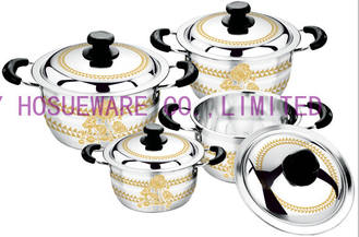 Китай 2016 горячий cookware сбываний 6/8pcs установил с баком &souce бака цвета +flower &stainless стальным классическим поставщик