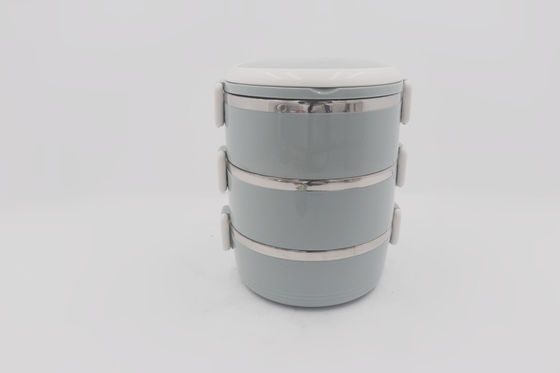 3 слоя контейнера обедающего коробки для завтрака Tableware 2.1L течебезопасного загерметизированного пластикового для пикника поставщик