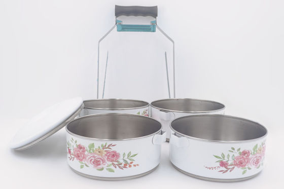 Нержавеющей стали несущей коробки tiffin яруса эмали двойного слоя несущая еды цвета оптовой multi поставщик