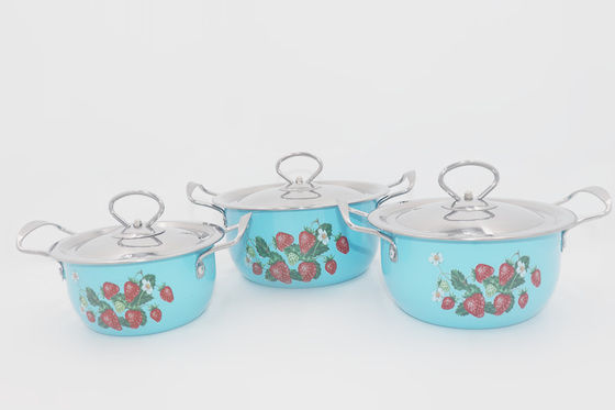 красочный бак 6pcs установил покрытия цветка бака супа ранга бак сотейника стального nonstick глубокий поставщик