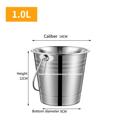 ведро льда нержавеющей стали продвижения 0.8L на открытом воздухе с ручкой для охладителя бочонка вина пива шампанского металла бара поставщик