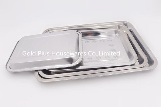 нержавеющей стали прямоугольника пользы лотка металла kitchenware ресторана гостиницы 45*35cm поднос сервировки обедающего ежедневной изготовленный на заказ напечатанный поставщик