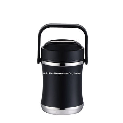 Thermos высококачественного цвета черноты коробки для завтрака 2L металла нержавеющей стали бенто вакуума течебезопасного многоразовый изолированный поставщик