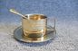 Кофейная чашка стиля суда цвета набора 200ml кофейной чашки нержавеющей стали дела изолированная подарками роскошная золотая с ложкой поставщик